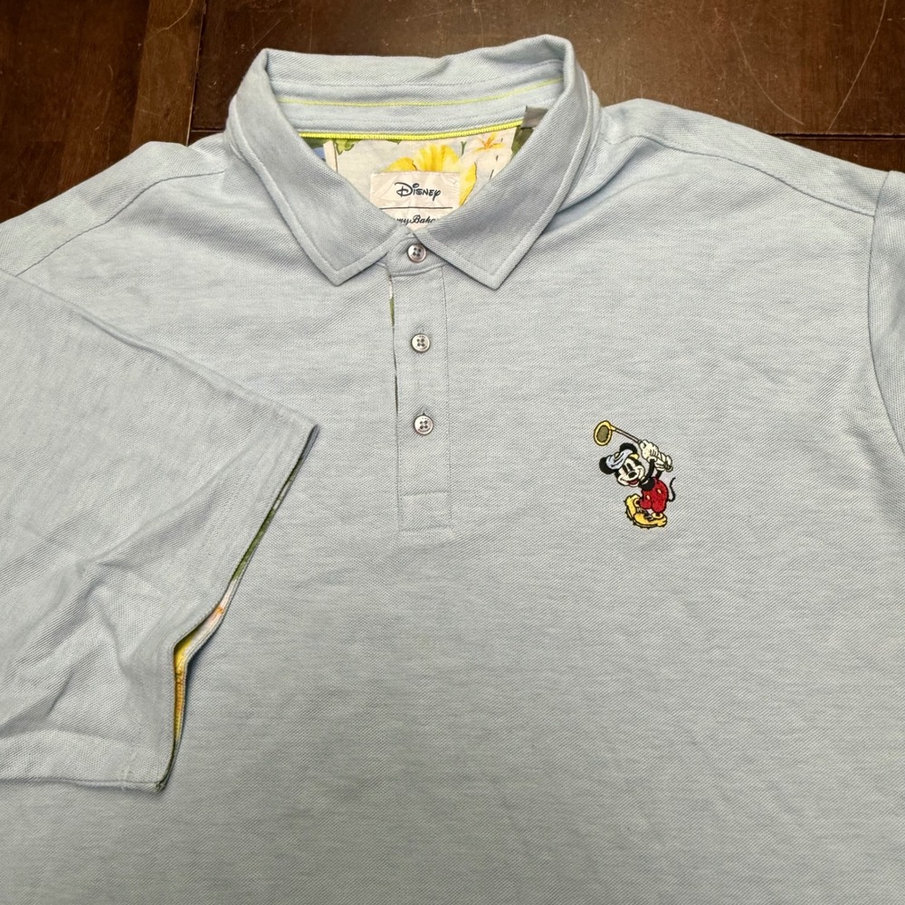 Tommy Bahama Polo Shirt Mens 2XLB Blue Disney Mickey Mouse Golf Embroidered